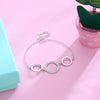 Tirple Circle Pave Sterling Silver Bracelet