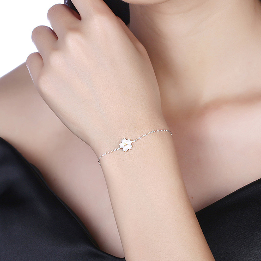 Classic Flower Sterling Silver Bracelet, Bracelet, Golden NYC Jewelry, Golden NYC Jewelry  jewelryjewelry deals, swarovski crystal jewelry, groupon jewelry,, jewelry for mom, 