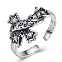 Sterling Silver Pave Twisted Design Ring