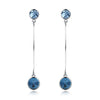 Sterling Silver Dangling Blue Swarovski Earrings