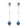 Sterling Silver Dangling Blue Austrian Earrings