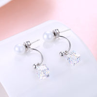 Sterling Silver Freshwater Pearl Aurora Borealis Stud Earrings