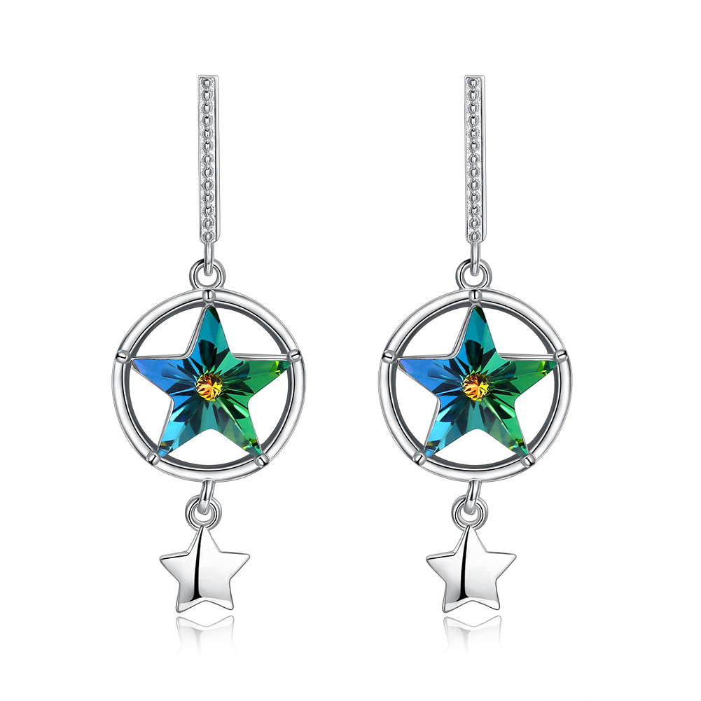 Sterling Silver Swarovski Star Shaped Stud Earrings