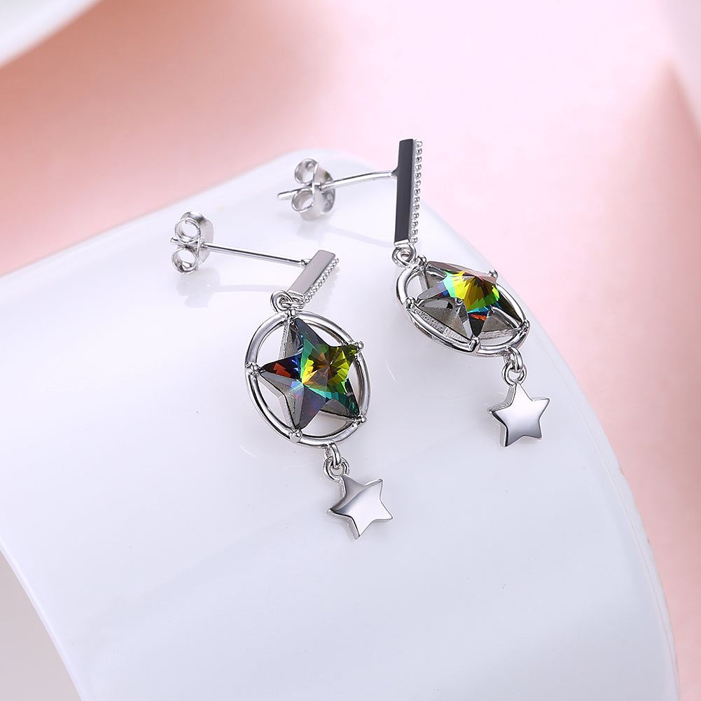 Sterling Silver Swarovski Star Shaped Stud Earrings