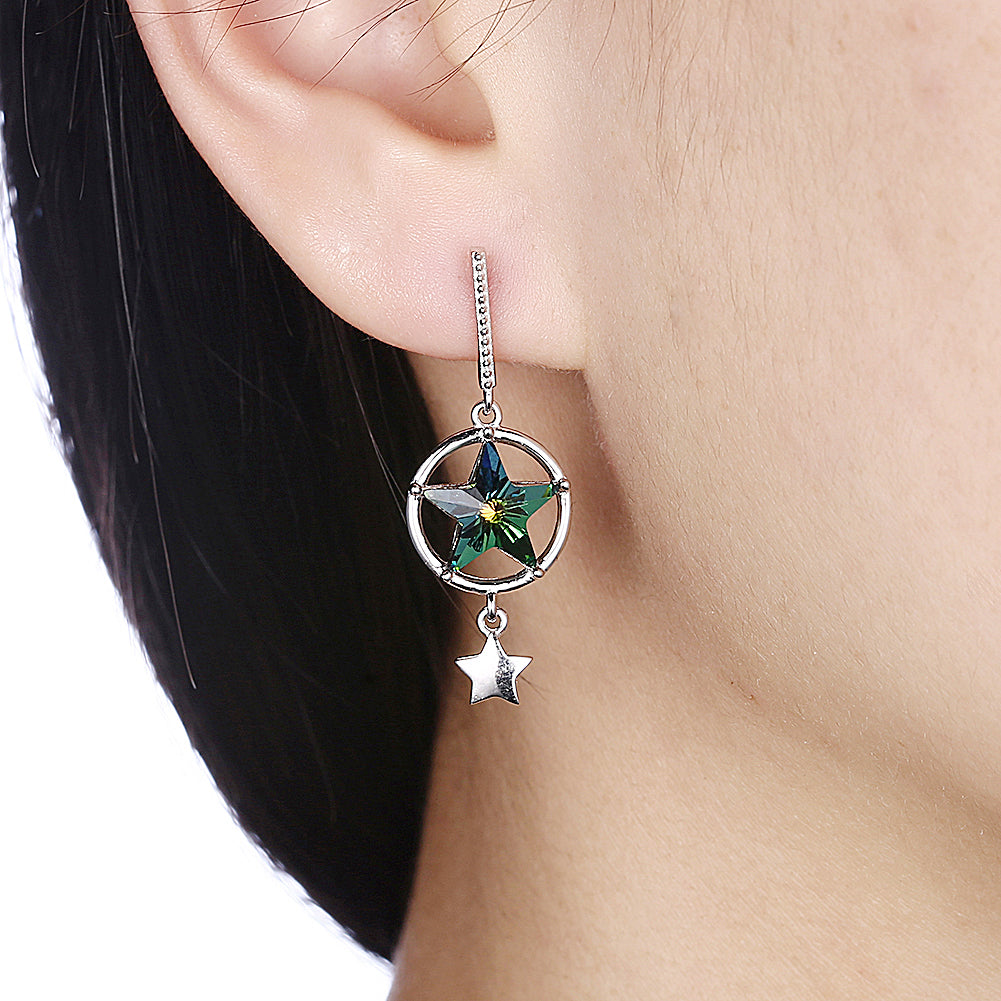 Sterling Silver Swarovski Star Shaped Stud Earrings