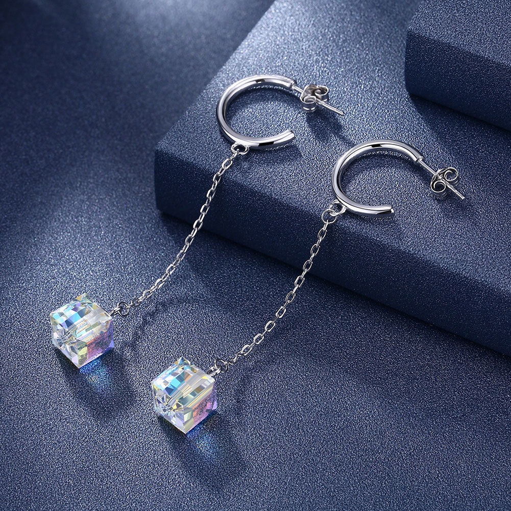 Sterling Silver Dangling Aurora Borealis Earrings