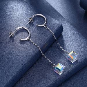 Sterling Silver Dangling Aurora Borealis Earrings