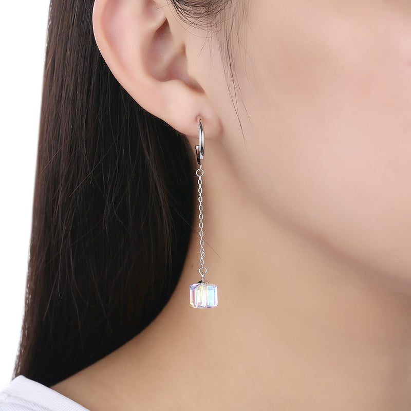 Sterling Silver Dangling Aurora Borealis Earrings