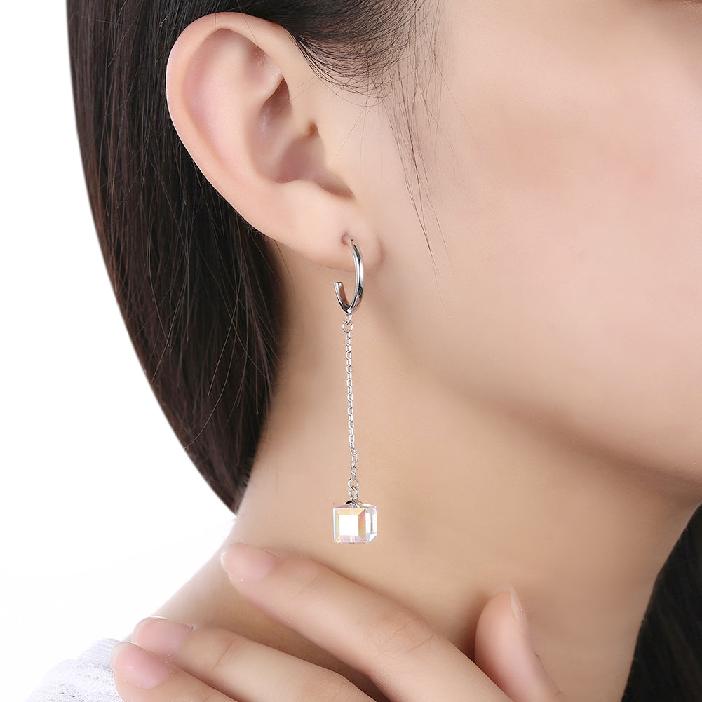 Sterling Silver Dangling Aurora Borealis Earrings