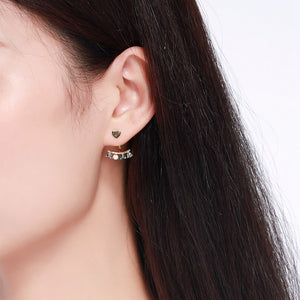 Sterling Silver Multi Stone Clip On Earrings - Gold