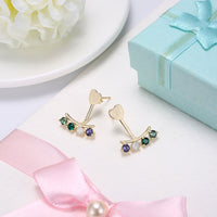 Sterling Silver Multi Stone Clip On Earrings - Gold