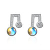 Sterling Silver Musical Noted Austrian Studs- Silver