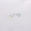 Sterling Silver Musical Noted Swarovski Studs- Silver