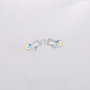 Sterling Silver Musical Noted Austrian Studs- Silver
