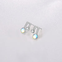 Sterling Silver Musical Noted Swarovski Studs- Silver