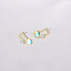 Sterling Silver Musical Noted Swarovski Studs- Gold