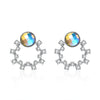 Sterling Silver Swarovski Circular Studs - Silver