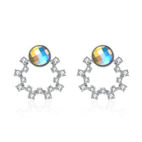 Sterling Silver Swarovski Circular Studs - Silver