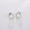 Sterling Silver Swarovski Circular Studs - Silver