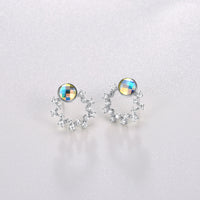 Sterling Silver Swarovski Circular Studs - Silver