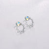 Sterling Silver Swarovski Circular Studs - Silver