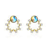Sterling Silver Swarovski Circular Studs - Gold