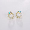 Sterling Silver Swarovski Circular Studs - Gold