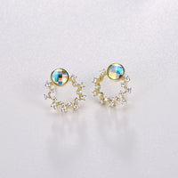 Sterling Silver Swarovski Circular Studs - Gold