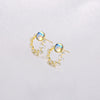 Sterling Silver Swarovski Circular Studs - Gold