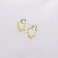 Sterling Silver Swarovski Circular Studs - Gold