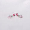 Sterling Silver Multi Swarovski Chandelier Drop - Red