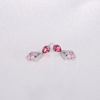 Sterling Silver Multi Swarovski Chandelier Drop - Red