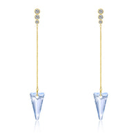 Sterling Silver Triangular Cut Swarovski Elements Earrings - Turquoise