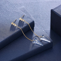 Sterling Silver Triangular Cut Swarovski Elements Earrings - Turquoise