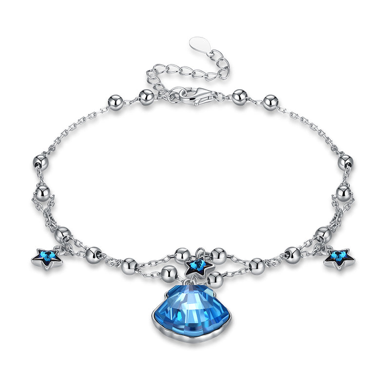 Lady in Blue Swarovski Crystals Sterling Silver Bracelet