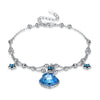 Lady in Blue Austrian Crystals Sterling Silver Bracelet