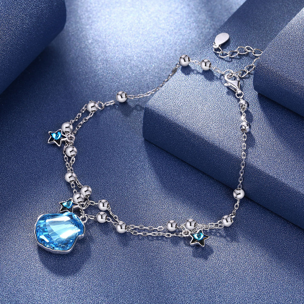 Lady in Blue Swarovski Crystals Sterling Silver Bracelet
