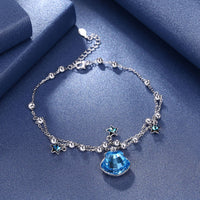 Lady in Blue Swarovski Crystals Sterling Silver Bracelet