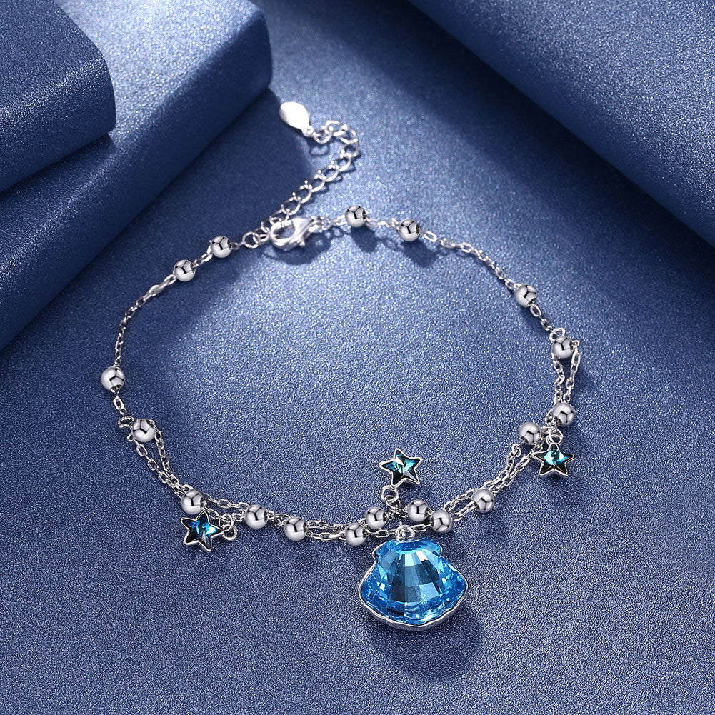 Lady in Blue Swarovski Crystals Sterling Silver Bracelet
