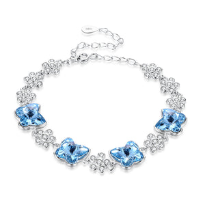 Bermuda Blue Swarovski Crystals Sterling Silver Butterfly Bracelet, Bracelet, Golden NYC Jewelry, Golden NYC Jewelry  jewelryjewelry deals, swarovski crystal jewelry, groupon jewelry,, jewelry for mom, 