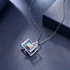 Sterling Silver Aurora Borealis Square Necklace