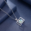 Sterling Silver Aurora Borealis Square Necklace