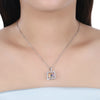 Sterling Silver Aurora Borealis Square Necklace