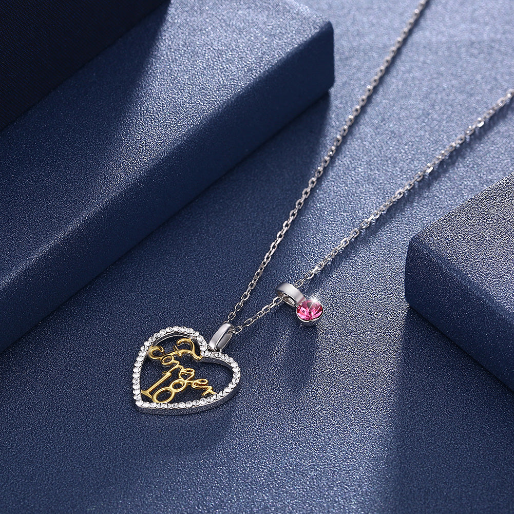 Sterling Silver Forever 18 Swarovski Crystal Necklace