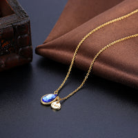 Sterling Silver Bermuda Blue Swarovski Crystal Necklace