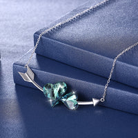 Double Love Hearts Arrow Sterling Silver Swarovski Crystal Necklace, Necklaces, Golden NYC Jewelry, Golden NYC Jewelry jewelryjewelry deals, swarovski crystal jewelry, groupon jewelry,, jewelry for mom, 