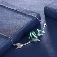 Double Love Hearts Arrow Sterling Silver Swarovski Crystal Necklace, Necklaces, Golden NYC Jewelry, Golden NYC Jewelry jewelryjewelry deals, swarovski crystal jewelry, groupon jewelry,, jewelry for mom, 