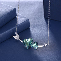 Double Love Hearts Arrow Sterling Silver Swarovski Crystal Necklace, Necklaces, Golden NYC Jewelry, Golden NYC Jewelry jewelryjewelry deals, swarovski crystal jewelry, groupon jewelry,, jewelry for mom, 
