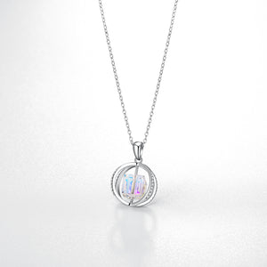 2.00 CT Aurora Borealis Swarovski Crystals Sterling Silver Flying Spinning Cube Necklace, Necklaces, Golden NYC Jewelry, Golden NYC Jewelry  jewelryjewelry deals, swarovski crystal jewelry, groupon jewelry,, jewelry for mom,