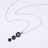 Triple Pink Drop Necklace in Sterling Silver with Swarovski Crystals